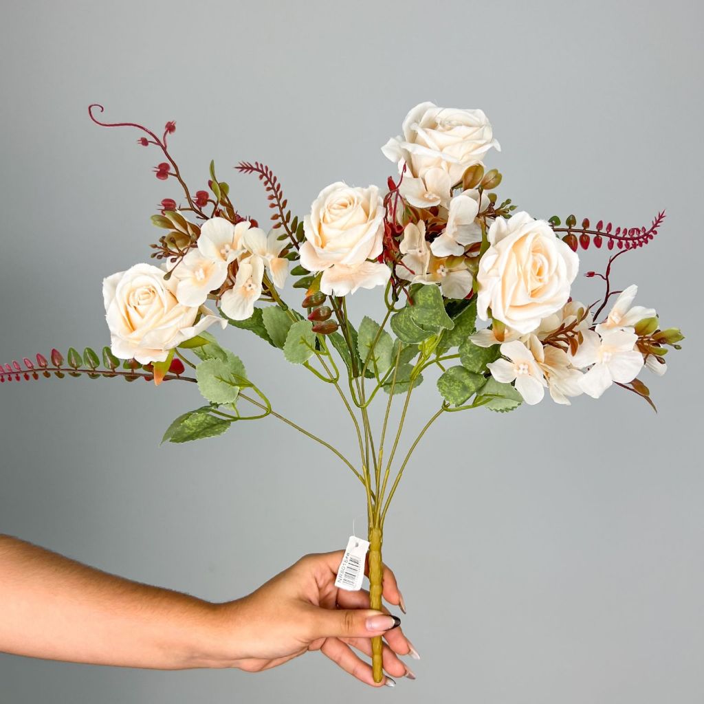Buquê De Flor Rosa 5 Rosa Outono 40Cm - NR801848 | Shopee Brasil