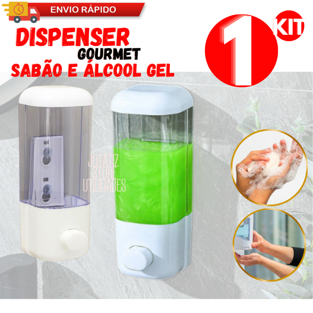 Dispenser De Parede Porta Shampoo Condicionador Sabonete Detergente Com Ventosa Para Banheiro Clínica Hospital Condomínio