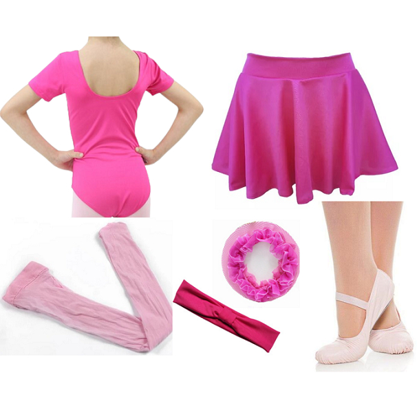 Kit Ballet Com 6 Peças Rosa e Pink - Roupa Balé Infantil | Shopee Brasil