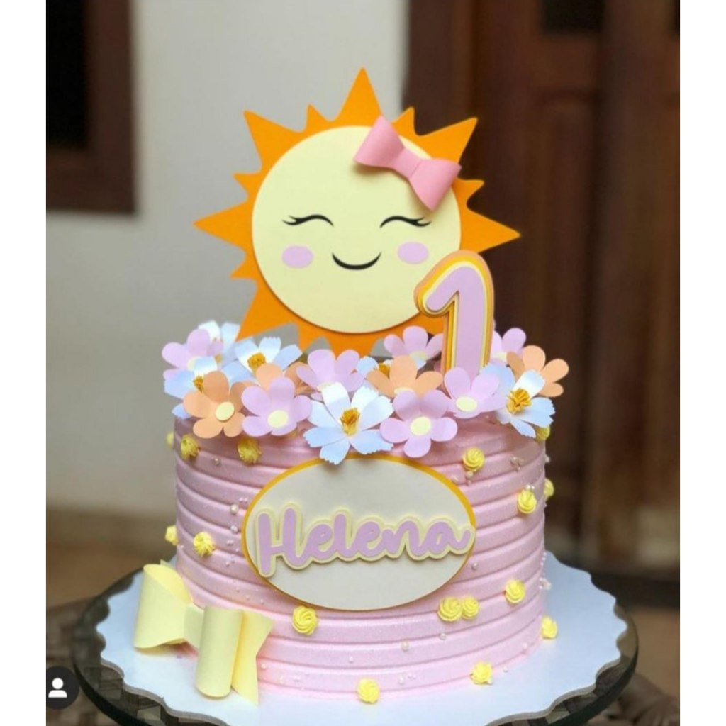 Topo Para Bolo Tema Sol Feminino | Shopee Brasil