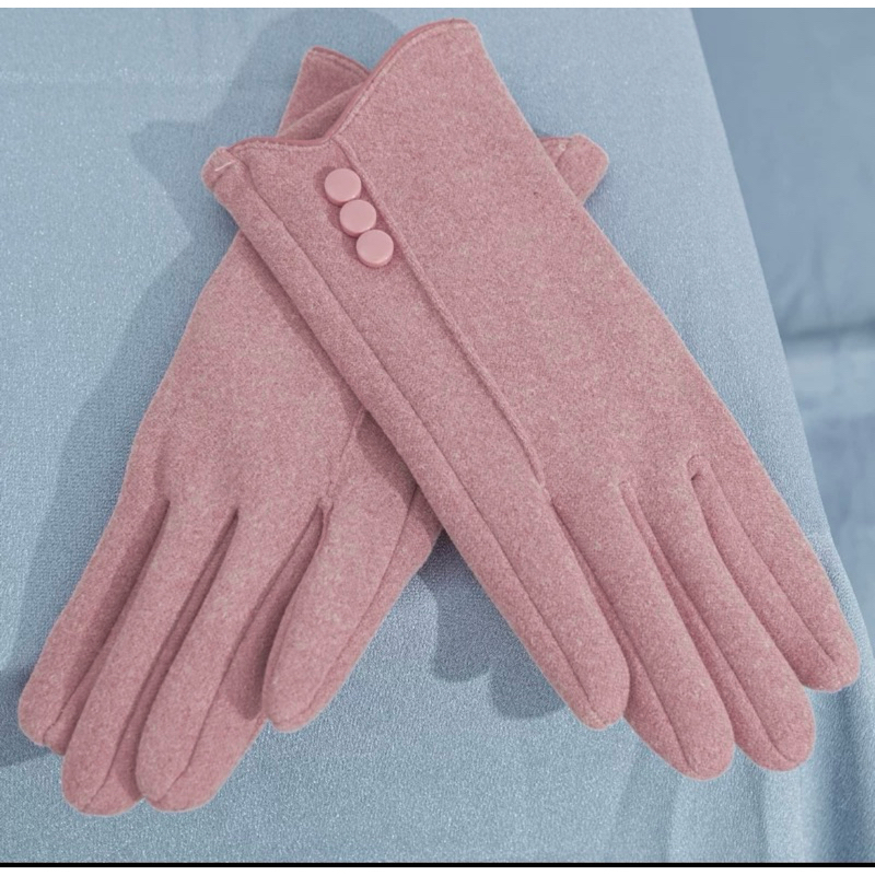 Luvas Femininas Touch Screen Pelucia no punho Forrado Grossa Com Botão