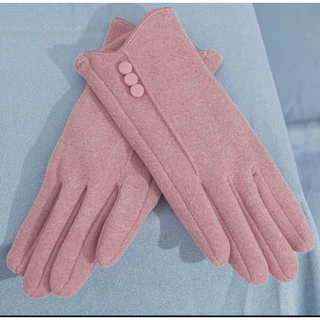 Luvas Femininas Touch Screen Pelucia no punho Forrado Grossa Com Botão