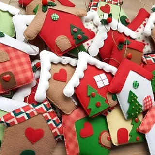 Enfeite pingente para árvore de Natal casinha natal decoração pinheiro de natal
