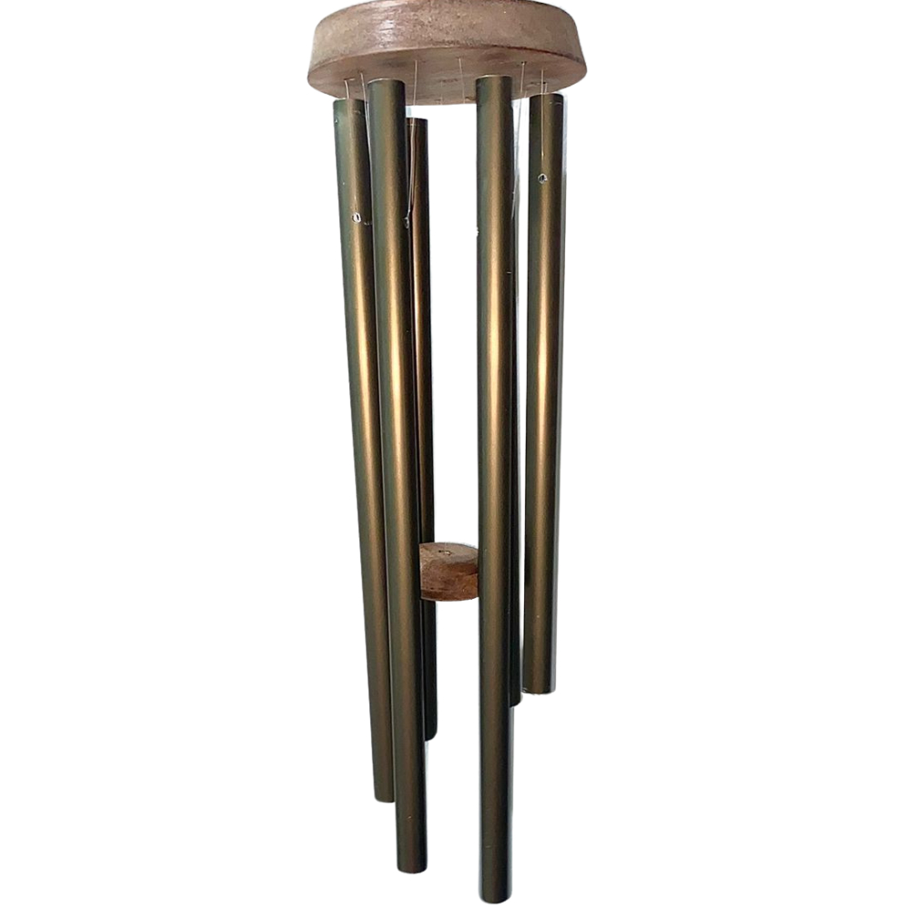 Mensageiro dos Ventos Com Tubos Anodizados com a cor Champanhe