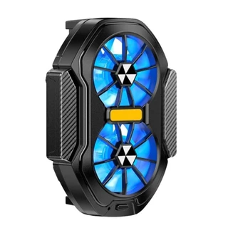 Cooler Recarregável Para Celular com 2 Ventoinhas e 2 Baterias Silencioso Portátil Modelo FS01 Led.
