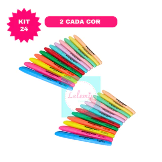 Kit 24 Marca Textos Masterprint (12 Neon + 12 pastéis)