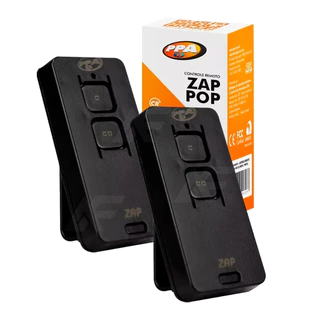 Kit 2 Controle Remoto Ppa Zap Pop Preto 2 Botões 433mhz