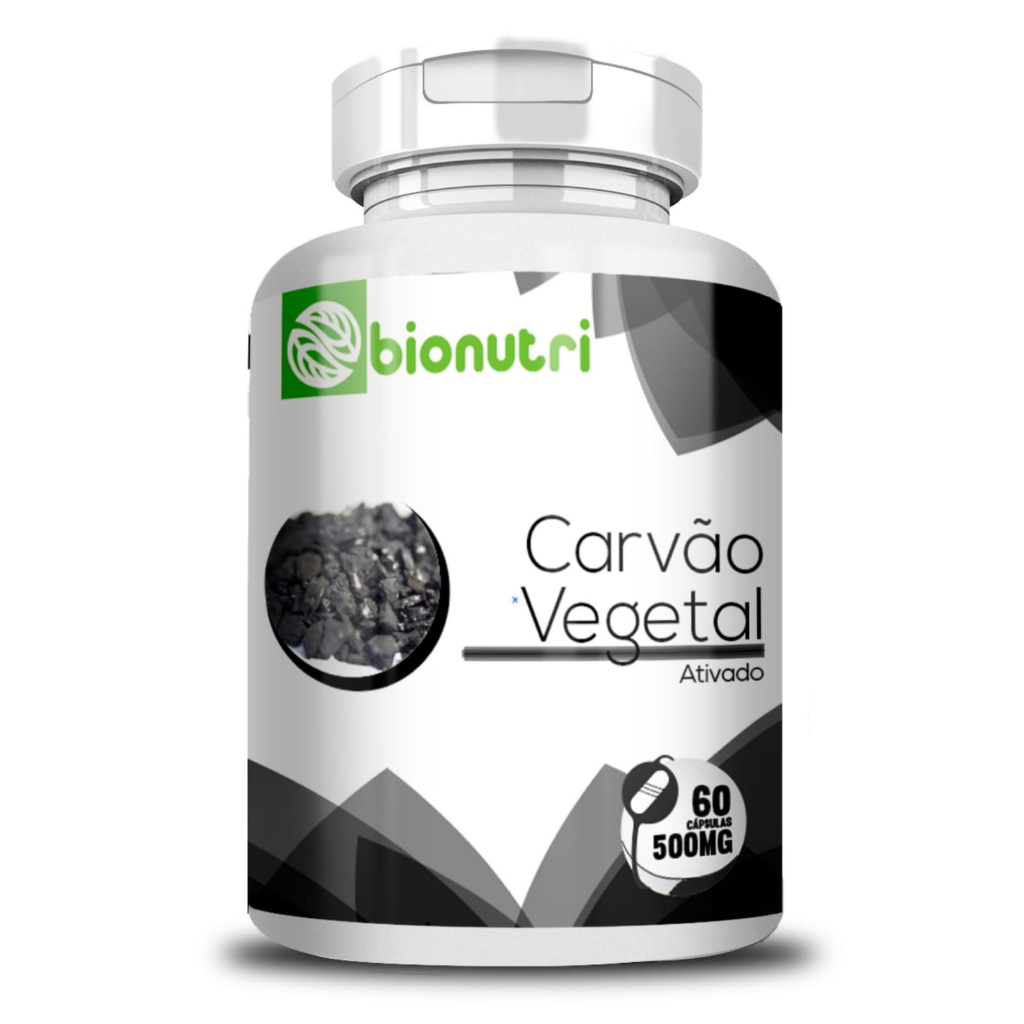 Carvão Vegetal Ativado 60 cápsulas 500mg Bionutri