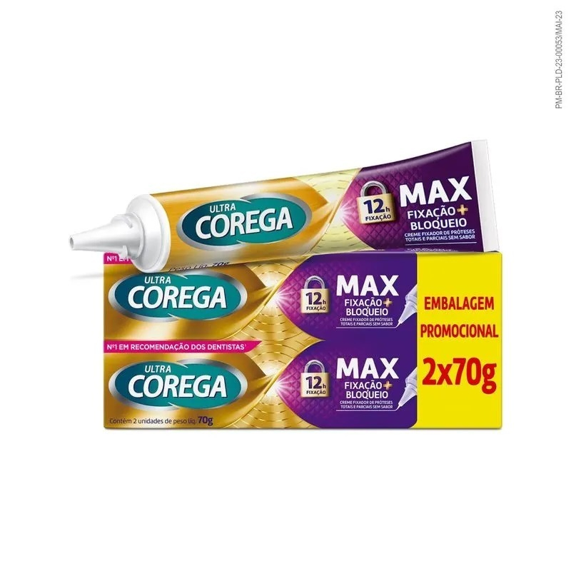 Kit 2 Corega  Sem Sabor Fixador de dentadura 68g em Oferta na Shopee