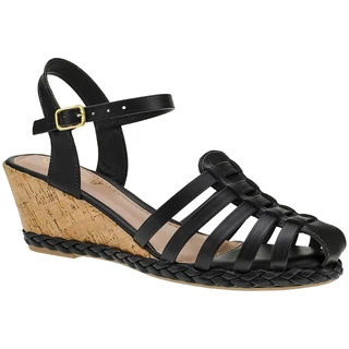 Sandália Feminina Anabela Salto Babuche Espadrille Huarache Shekinah Leve Moda Confortável