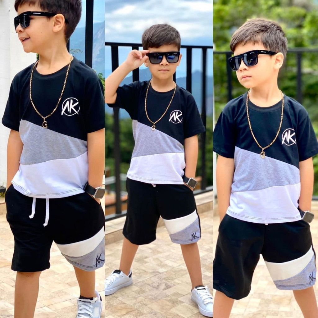 Roupa Infantil Menino Conjunto Kit Juvenil Lançamento Masculino Veste 4 ...