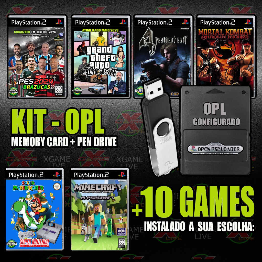 OPL-Memory card PS2 - 10 Games a sua escolha