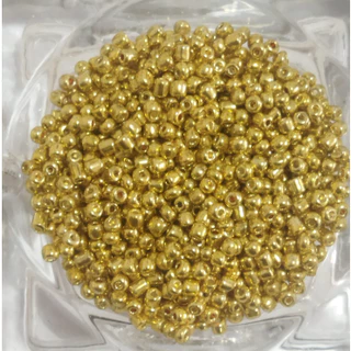 Miçanga de Vidro 400 unidades Dourada- 4mm Bijuteria e Artesanato.