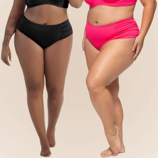 Calcinha Biquíni Arsiè Modelo Tanga Drapeado na Lateral Cós Alto Moda Praia Clássica Plus Size em Oferta na Shopee