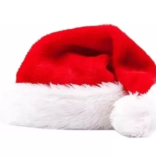Gorro Papai Noel Veludo Luxo Vermelho 40cm Touca Natal - Enfeite Fantasia Kit 10 para Amigos Familia