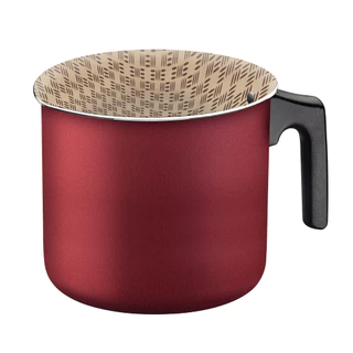 Caneca Fervedor Leiteira Tramontina em Alumínio com Revestimento Interno e Externo em Antiaderente Starflon Max Vermelho 12 cm 1,1 L