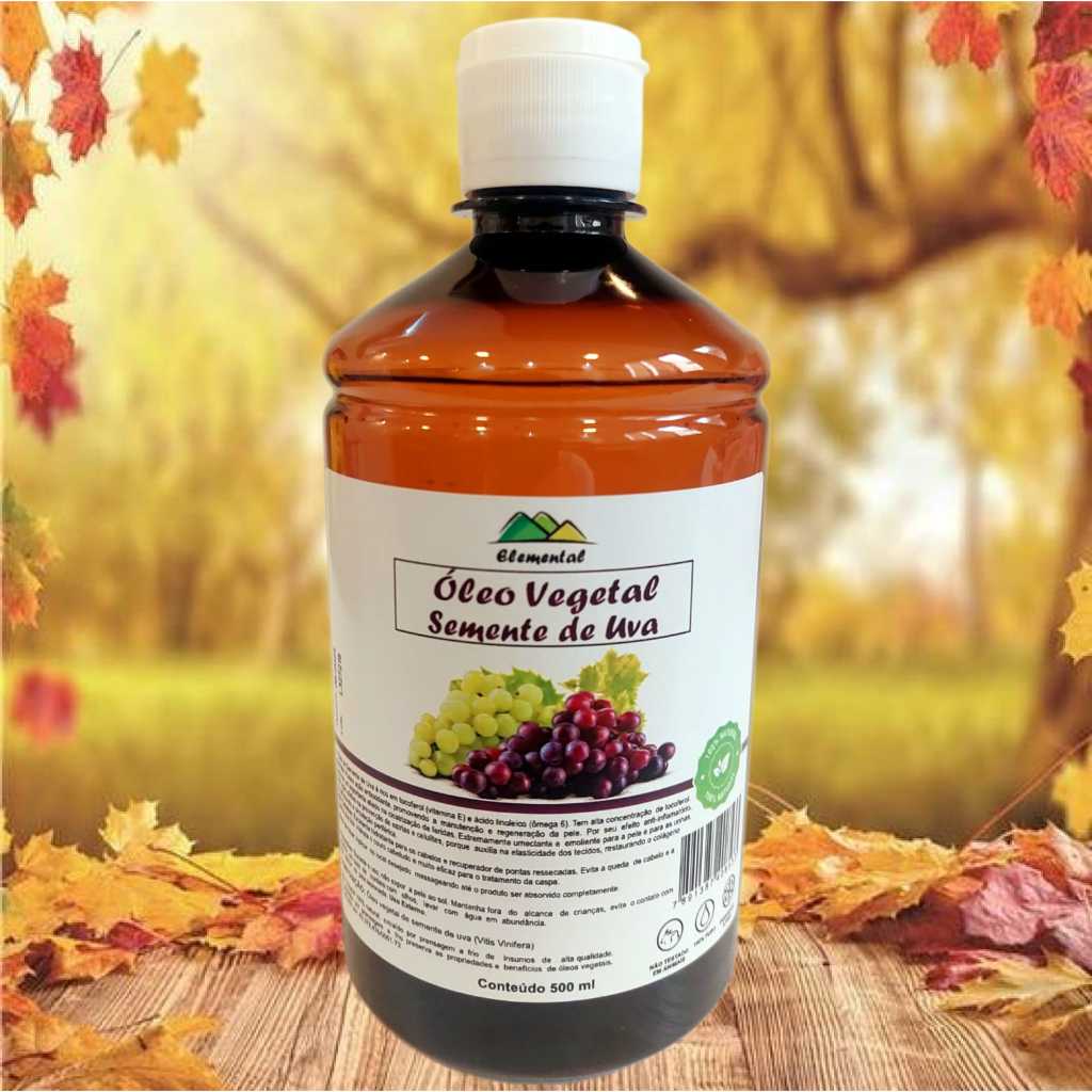 Óleo vegetal de semente de uva 500ml Elemental