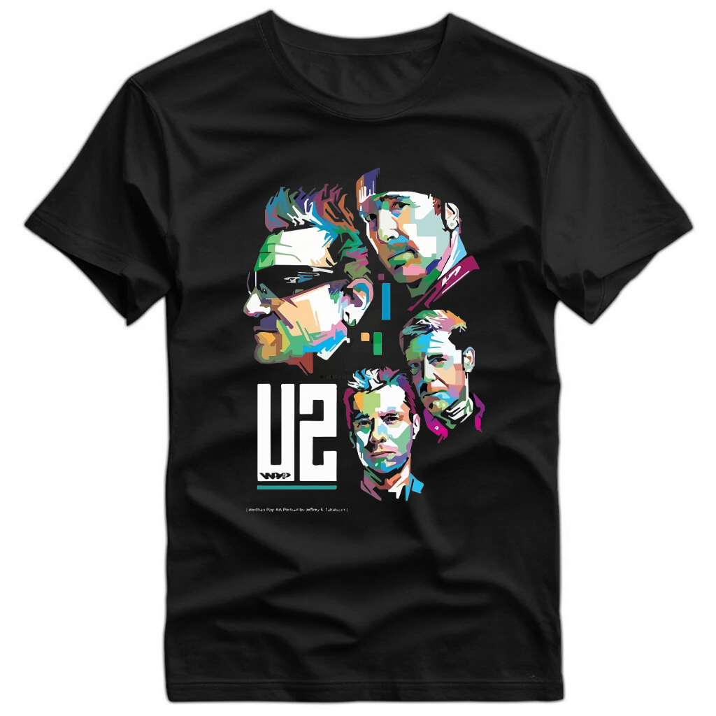 U2 Joshua Hombre Camiseta Negro S 100% Algodón Regular