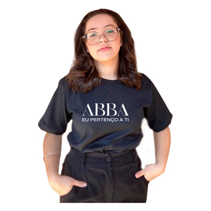 Camiseta Cristã Abba Eu Pertenço a Ti 100%Algodão | Shopee Brasil