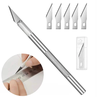Estilete de Precisão Kit Bisturi Lâminas Artesanato Profissional Aço Inoxidável