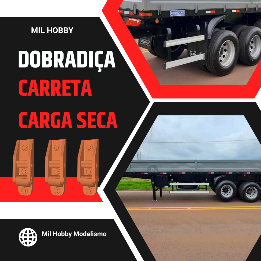 PACOTE C/ 40 UN DOBRADIÇAS CARRETA ESCALA1:32