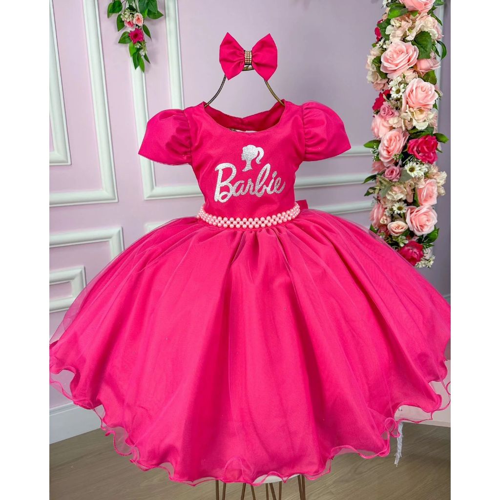 Vestido Infantil da Barbie Temático Festa Fantasia Aniversário ...