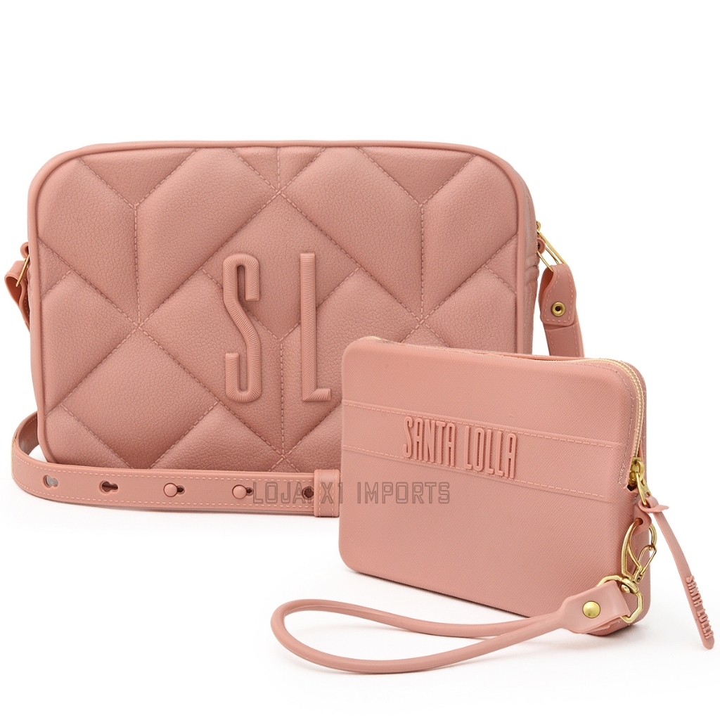 Bolsa e Carteira Feminina Santa Lolla com TNT Personalizado de Ombro