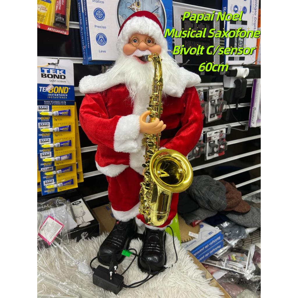Papai Noel Gigante Musical Com Saxofone Bivot- 60Cm(FDB060)