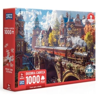 Quebra-Cabeça Puzzle Trem pela Cidade 1000 peças com textura – Lanç. 2024 - Game Office.