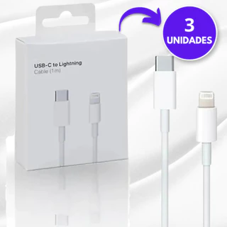 kit com 3 Cabos Para IPhone Turbo De Máxima Resistencia
