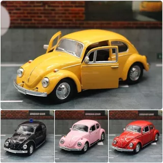Carrinho Fusca Miniatura de Metal Ferro Abre as Portas e Capô Fricção