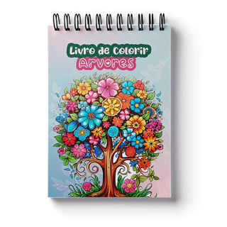 Livros de Colorir, Caderno de Colorir Arvores Floridas em Oferta na Shopee