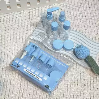 9 PCS Conjunto de Frascos de Viagem Recarregáveis ​​​​Dispensando Spray Porta Xampu Porta Creme 7737