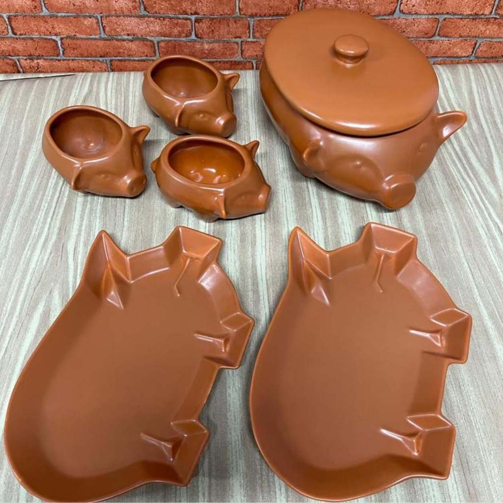 Conjunto para servir Feijoada em ceramica 6 peças