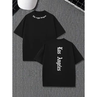 Camiseta Oversized Los Angeles Style Ombro Caído Estilosa Camisa Grande P ao G3 Gringa Camisão