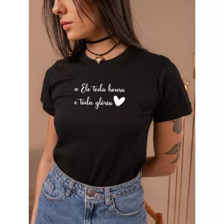 Blusa Feminina frases gospel cristãs Camiseta Evangélica P ao GG