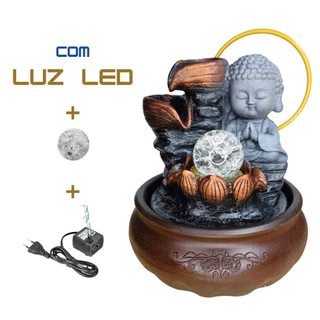 Fonte de Agua Cascata Buda Meditação Fonte Decorativa