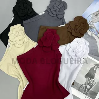 Blusa básica ombro só flor Ribana Premium lançamento verão moda blogueira tendencia elegante gringa.