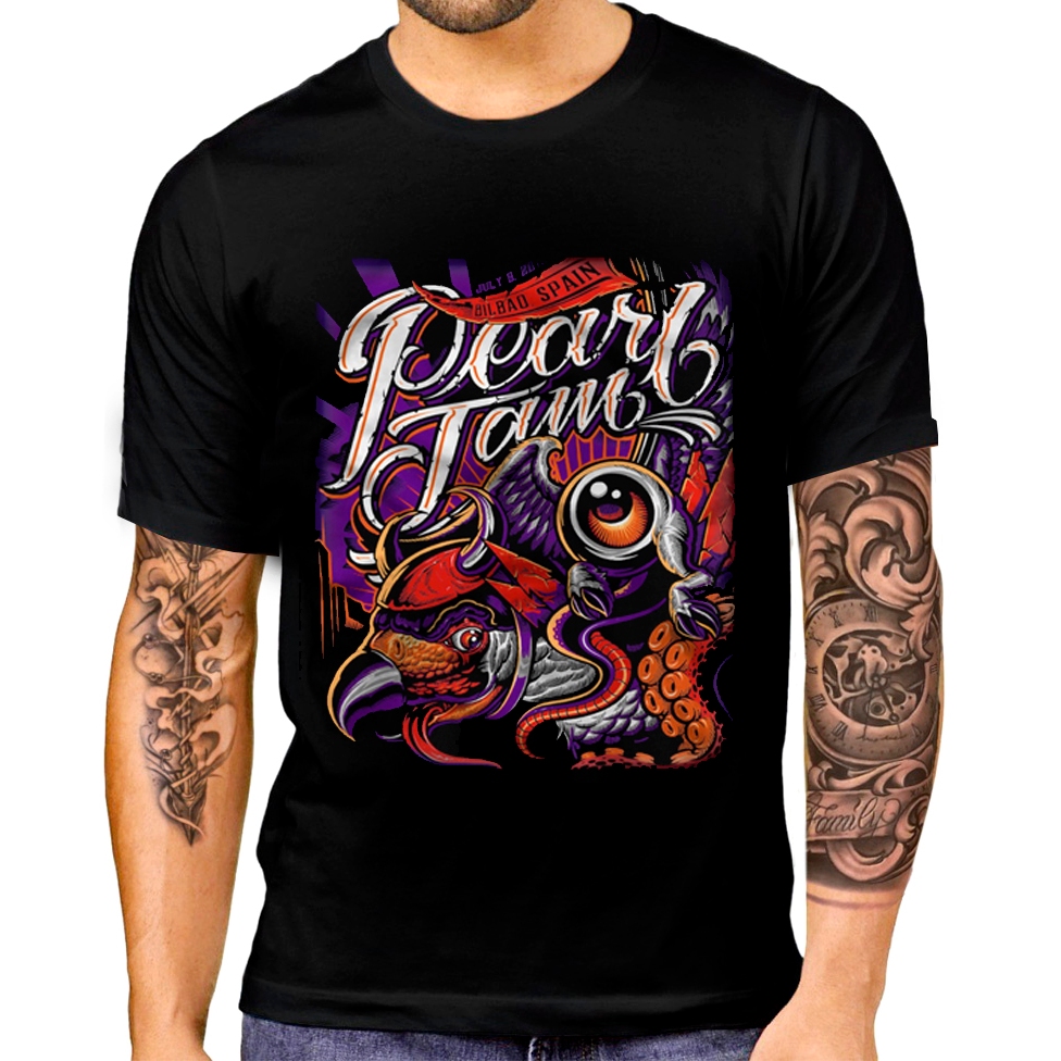 CAMISETA PREMIUM BANDA DE ROCK PEARL JAM PP AO G4