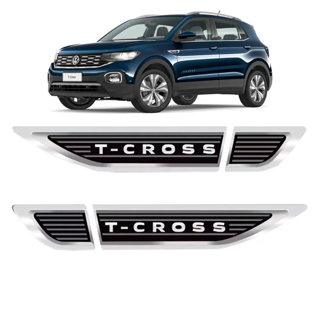 EMBLEMA PAR APLIQUE LATERAL T-CROSS 2018 2019 2020 2021 2022 2023 ...