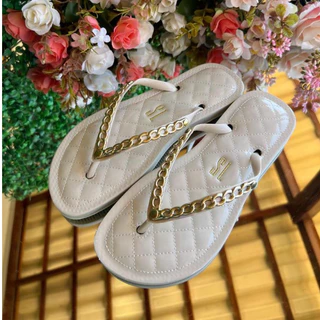 Chinelo Feminino Rasteirinha Cecília Corrente Luxo