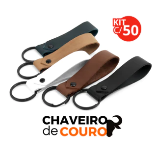 Kit Chaveiro De Couro Legítimo (50 Unidades) Masculino & Feminino - QUEIMA DE ESTOQUE