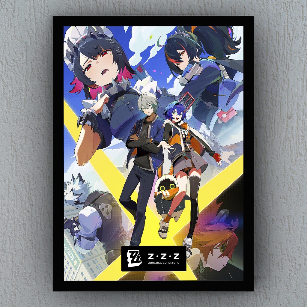 Quadro com Moldura Decorativa e Vidro - Zenless Zone Zero // Game
