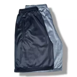 Kit / conjunto 2 bermudas Dry fit masculino com ziper
