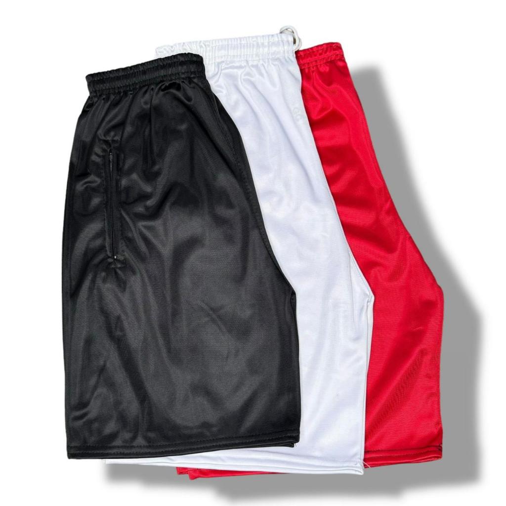 Kit / conjunto com 3 bermudas Dry- Fit Masculino, bolso com ziper