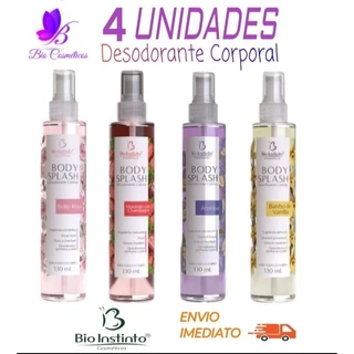 kit 4 Body Splash Desodorante Colônia 130ml - Bio Instinto
