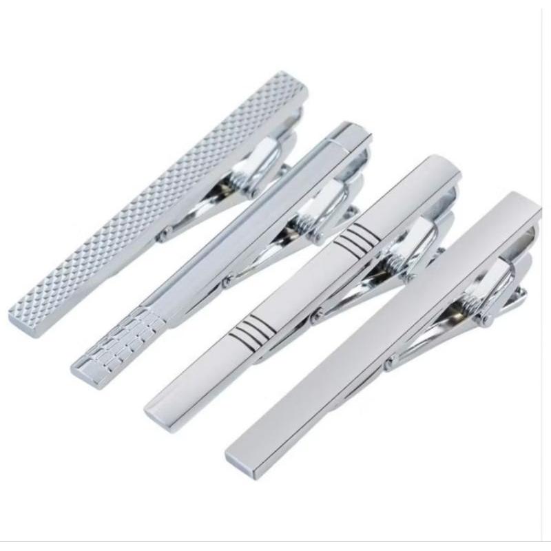 Kit C/ 3unid Prendedor de Gravata Inoxidável Prata de Alta Qualidade 6cm