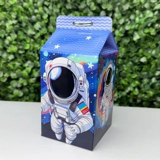5 ou 10 unidades Caixa Pirâmide ou Milk para Lembrancinha Astronauta Galáxia