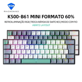 Teclado Mecânico Machenike K500-B61 Mini ABNT2 60% Layout RGB