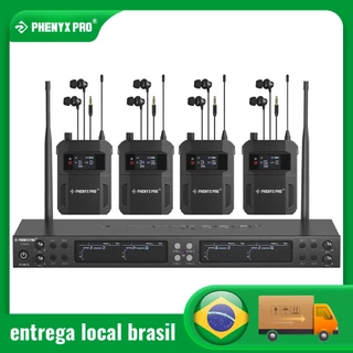 Phenyx Pro PTM-33 sistema de monitor intra-auricular sem fio quad channel 500 mhz/900mhz